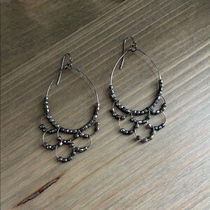Handcrafted Beaded Teardrop Hoop Earrings